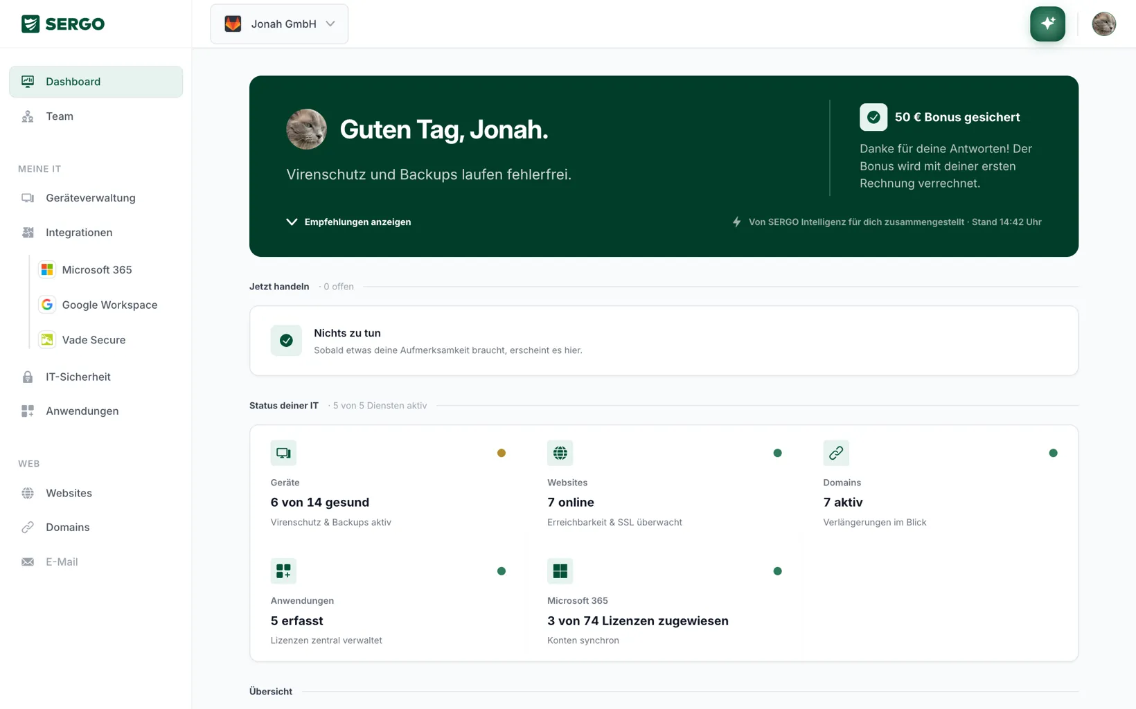 SERGO Portal – Übersicht deiner IT